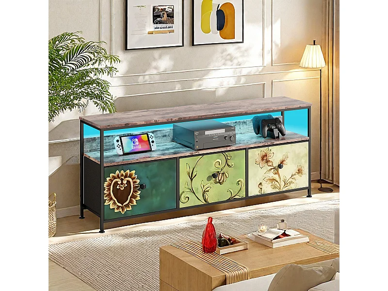 Meuble TV, Meuble TV avec 3 tiroirs, salon, salle de divertissement,chambre à coucher