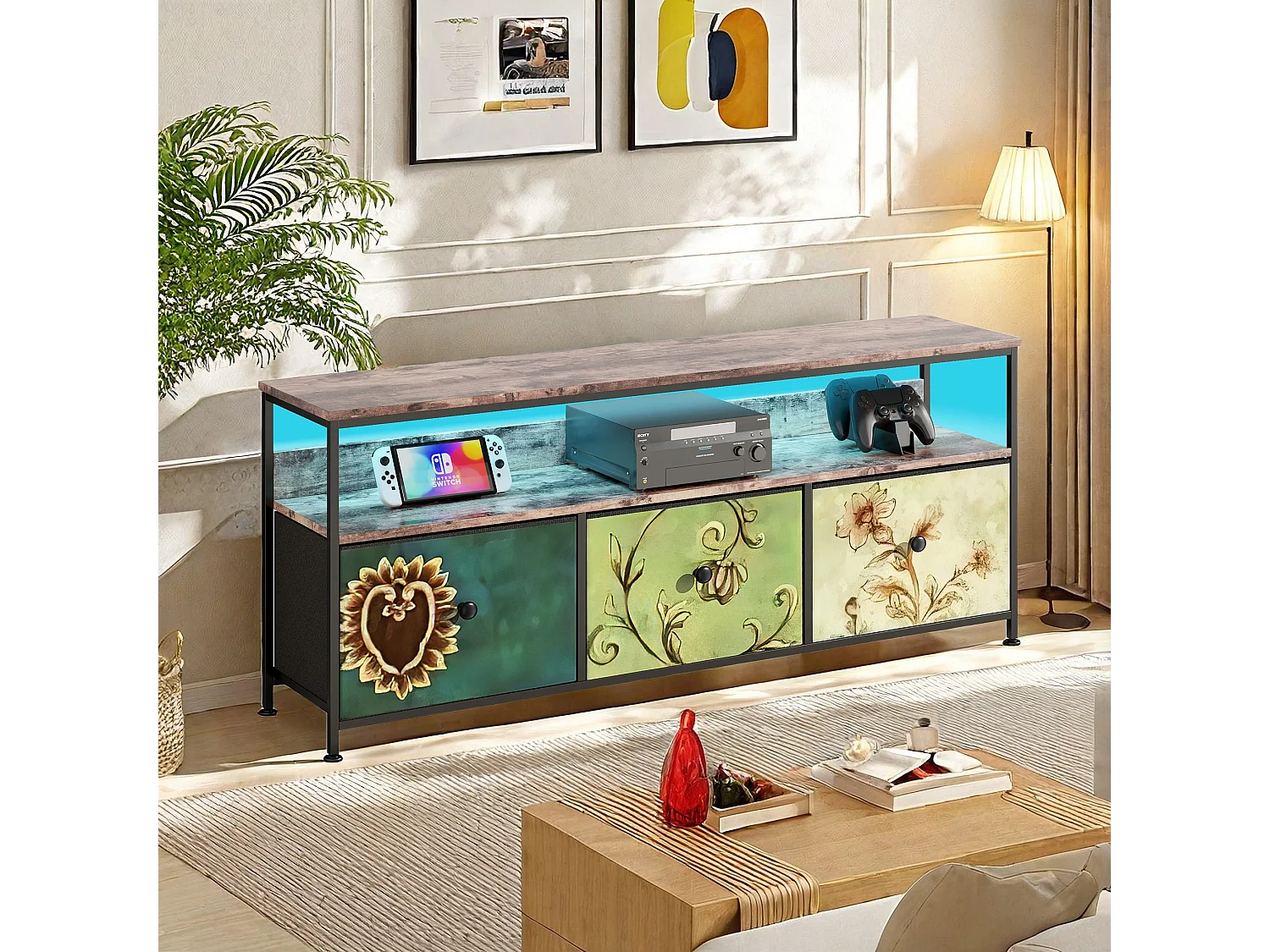 Meuble TV, Meuble TV avec 3 tiroirs, salon, salle de divertissement,chambre à coucher