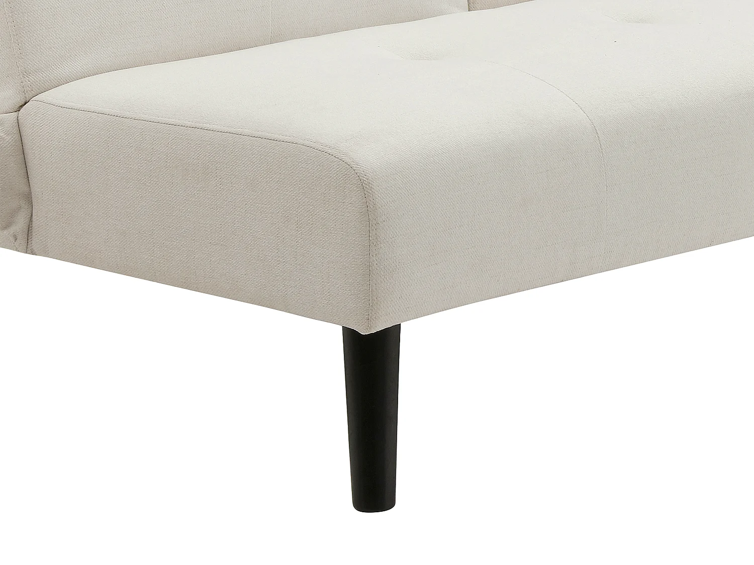 Canapé 3 places clic-clac en tissu beige avec tablette CLOSIPA