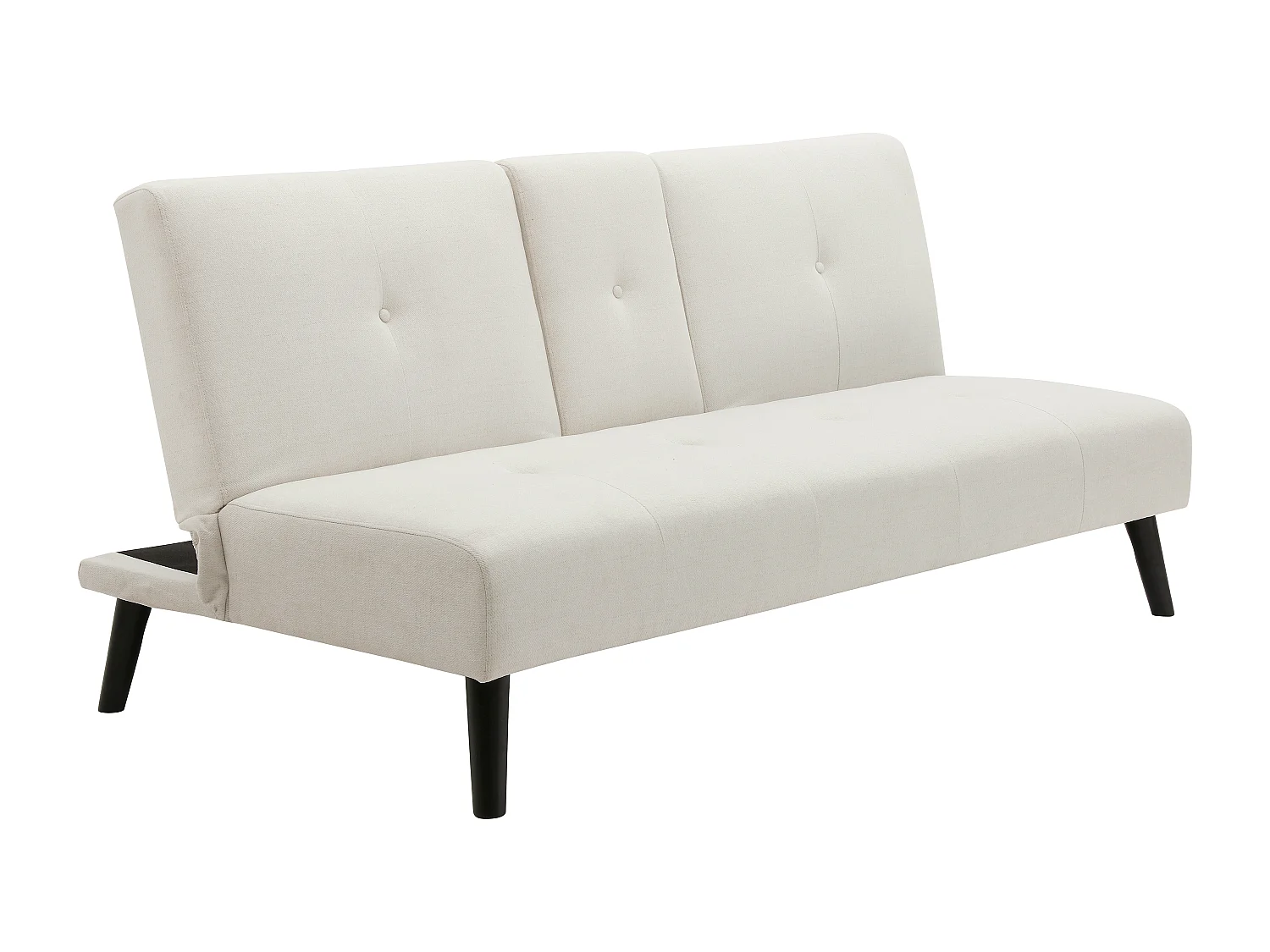 Canapé 3 places clic-clac en tissu beige avec tablette CLOSIPA