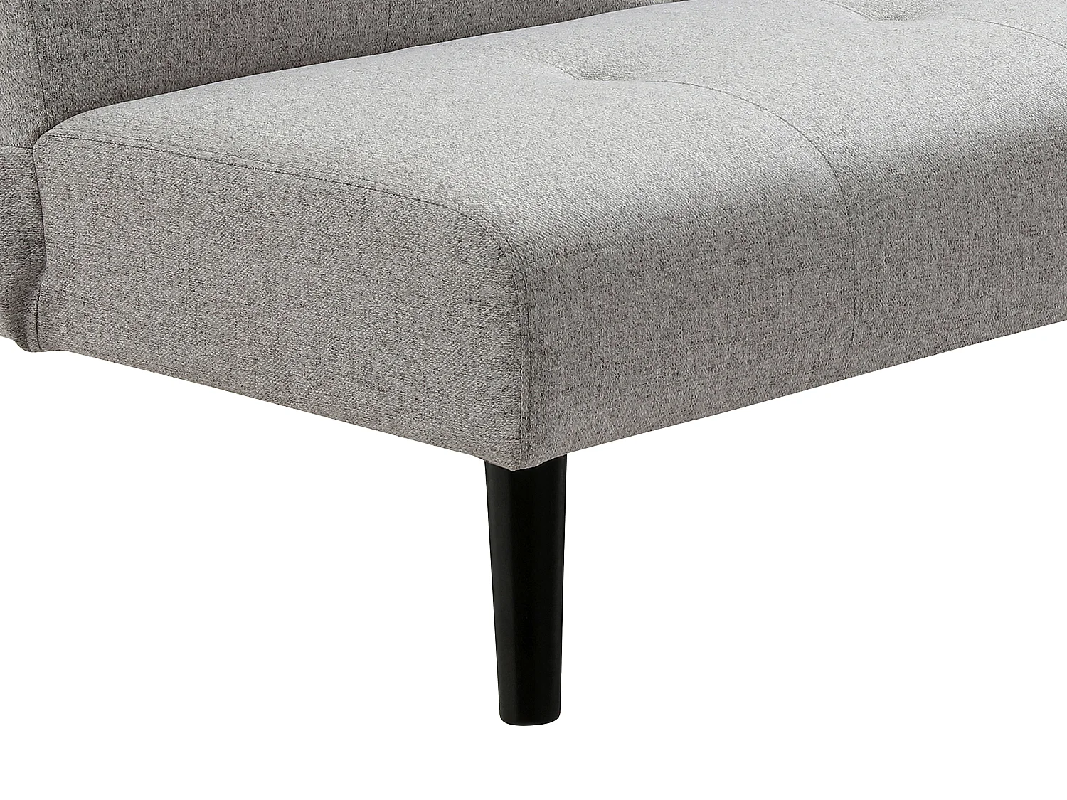 Canapé 3 places clic-clac en tissu gris clair avec tablette CLOSIPA