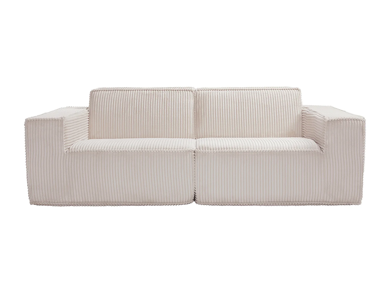3-seters sofa i beige kordfløyel LUNEKO
