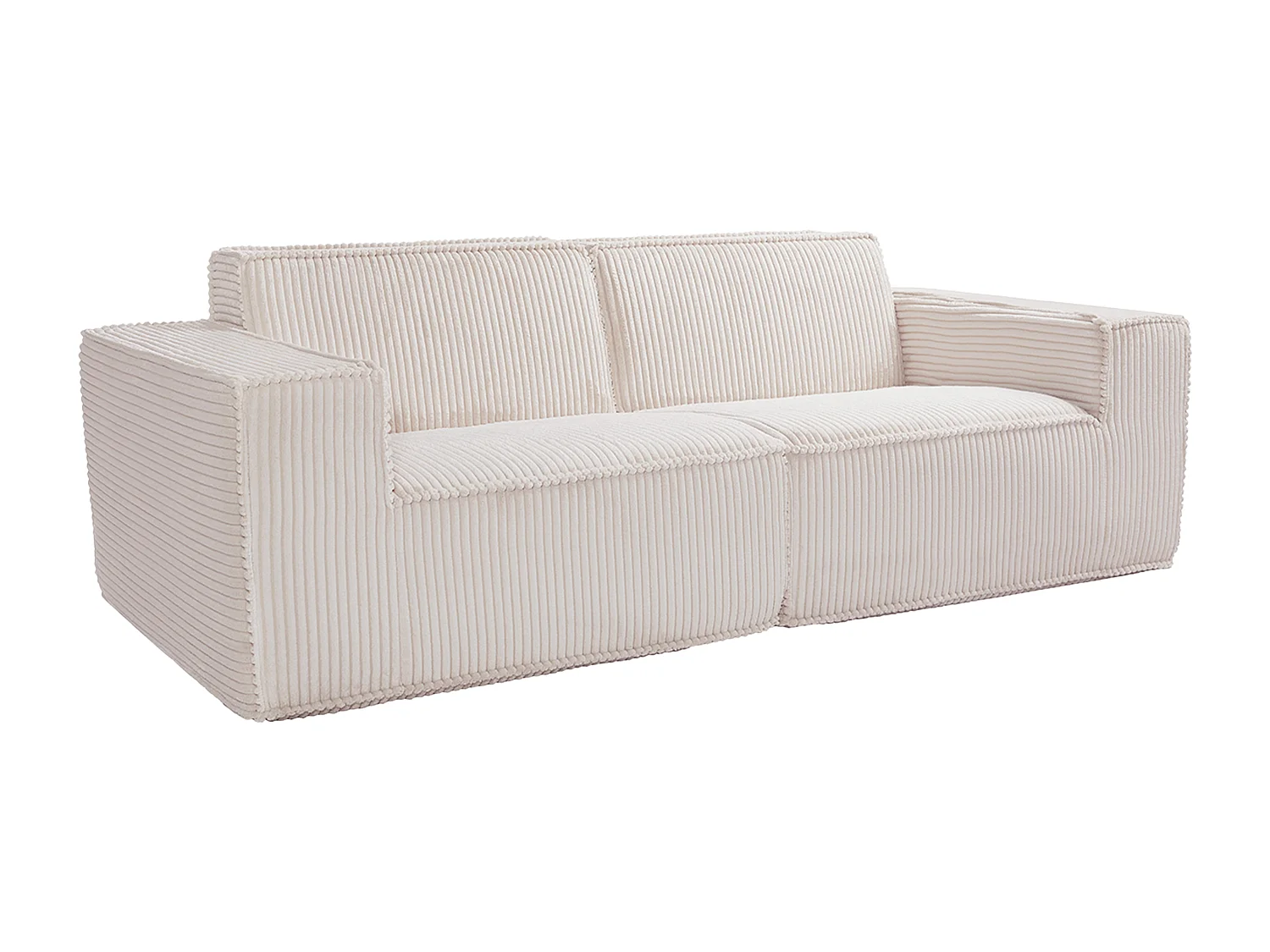 3-seters sofa i beige kordfløyel LUNEKO