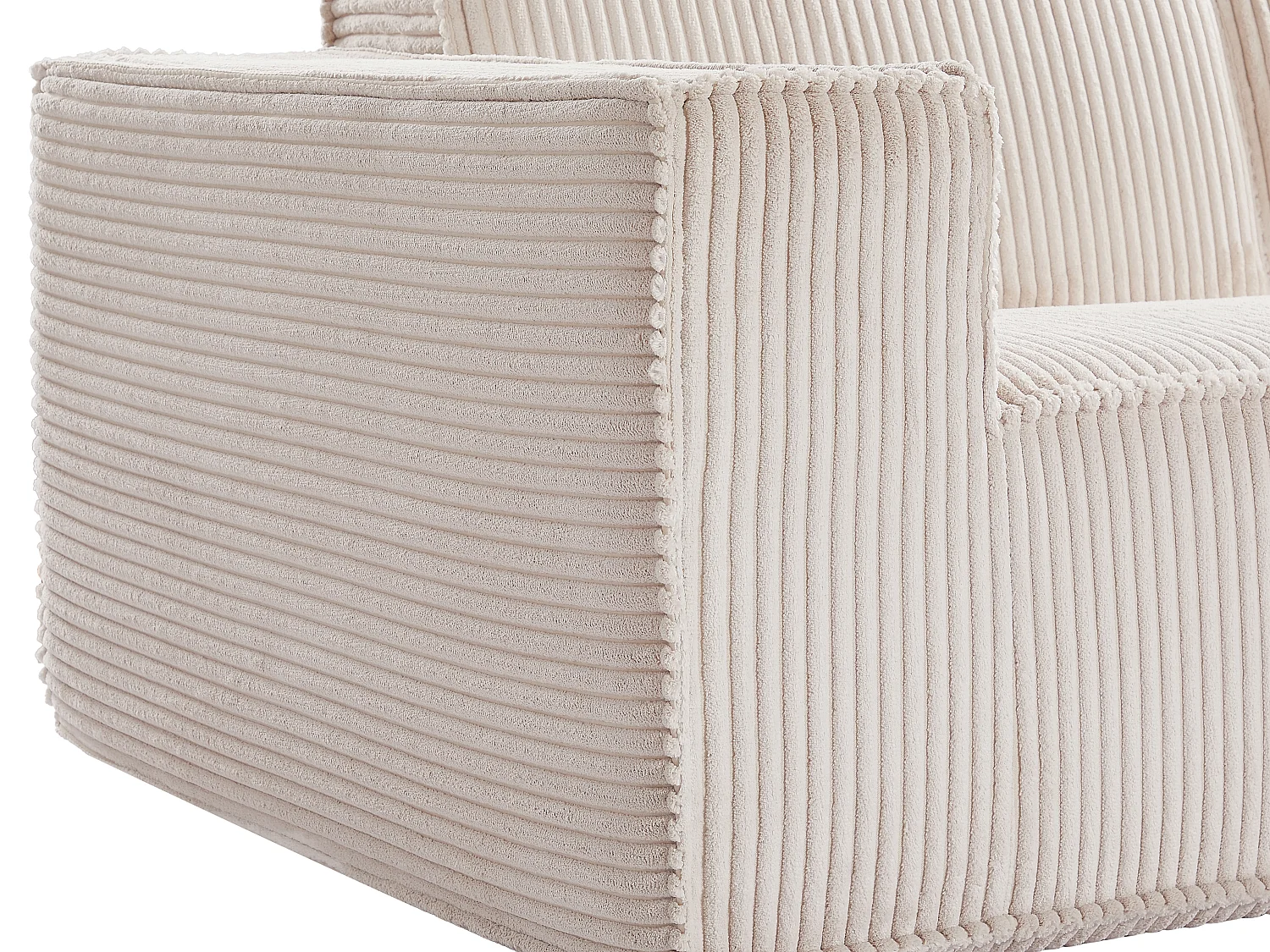 3-seters sofa i beige kordfløyel LUNEKO