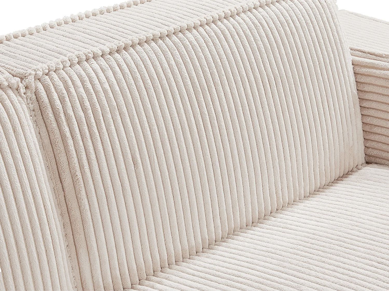 3-seters sofa i beige kordfløyel LUNEKO