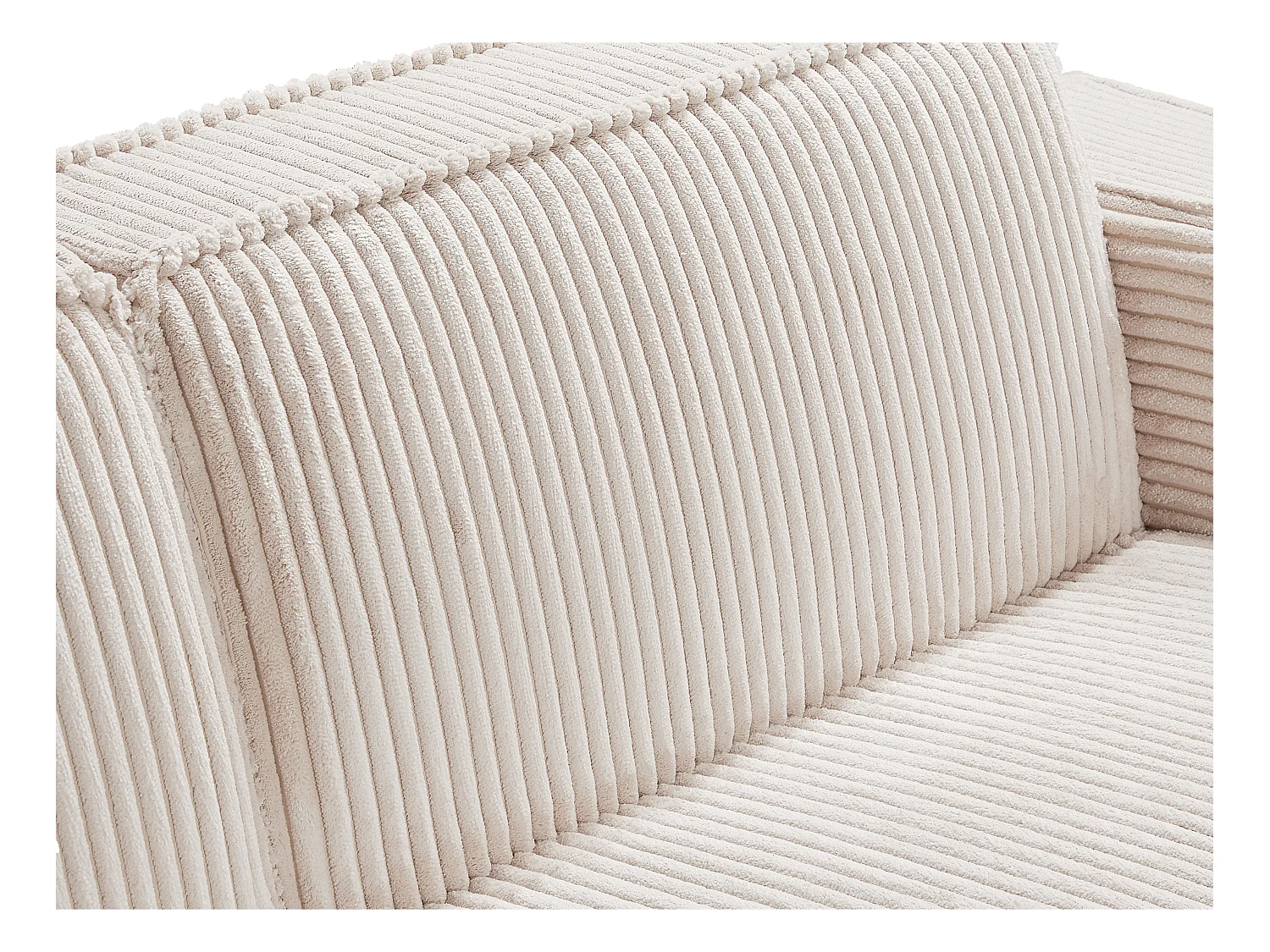 Canapé 3 places en velours côtelé beige LUNEKO