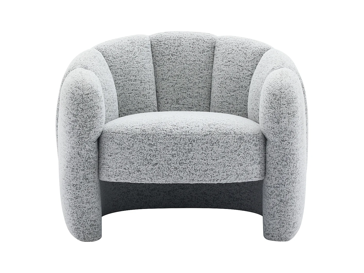 Skallænestol i grå chenillestof DELIPO