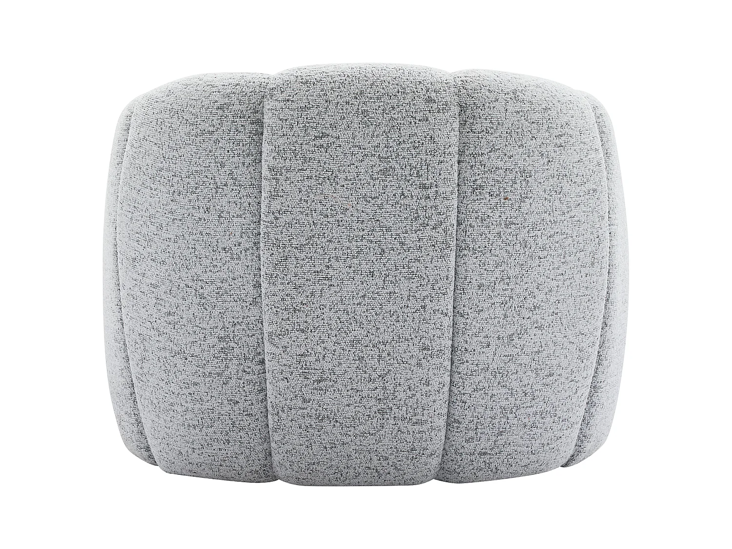 Schelpvormige stoel van grijze chenille-stof DELIPO