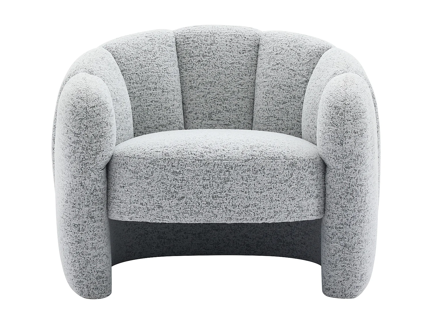 Skjellstolstol i grått chenillestoff DELIPO