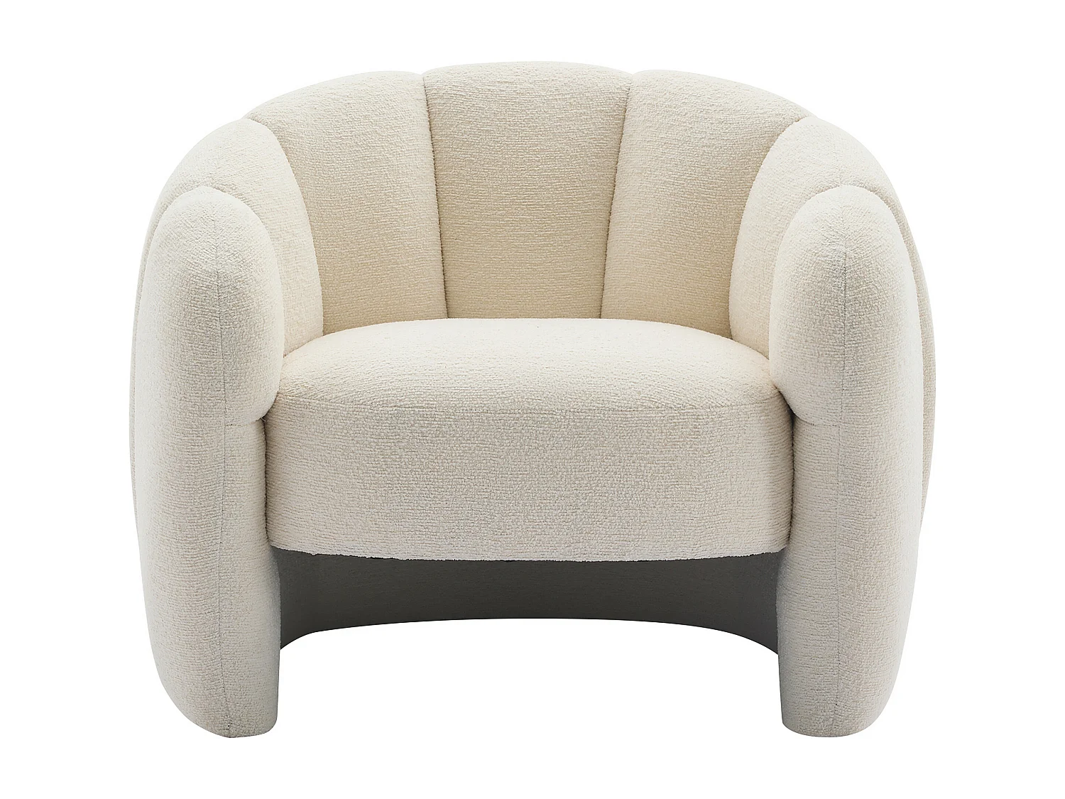 Poltrona conchiglie in Tessuto ciniglia Beige - DELIPO