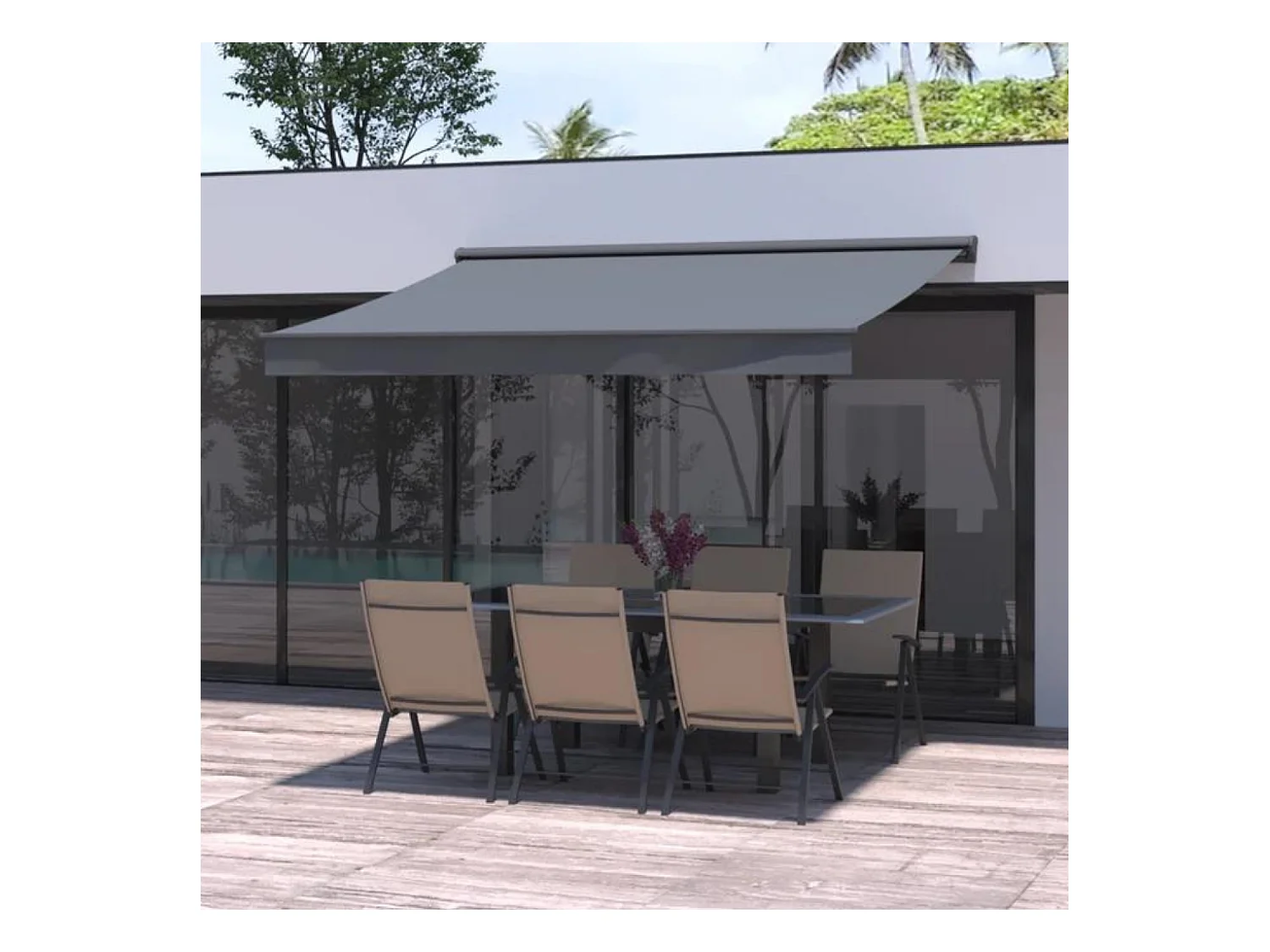Store banne 3 x 2 m gris PISA
