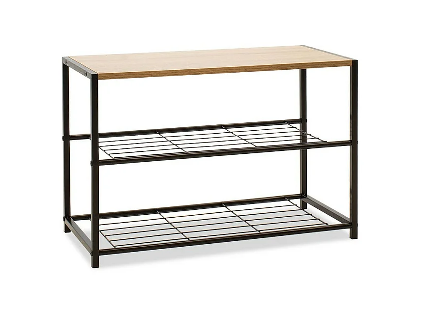 meuble range  chaussures  structure en métal noir 63x30x43cm