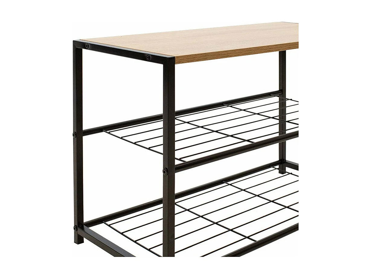 meuble range  chaussures  structure en métal noir 63x30x43cm