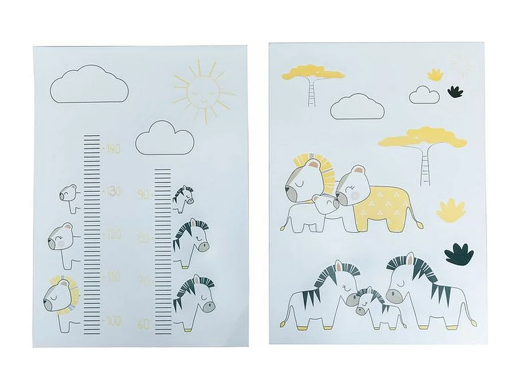 Stickers muraux savane 70x50cm PLUCHE ET POMPON - Sauthon