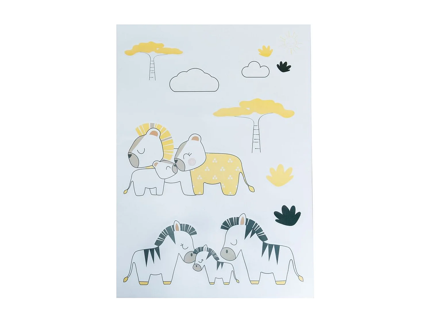 Stickers muraux savane 70x50cm PLUCHE ET POMPON - Sauthon