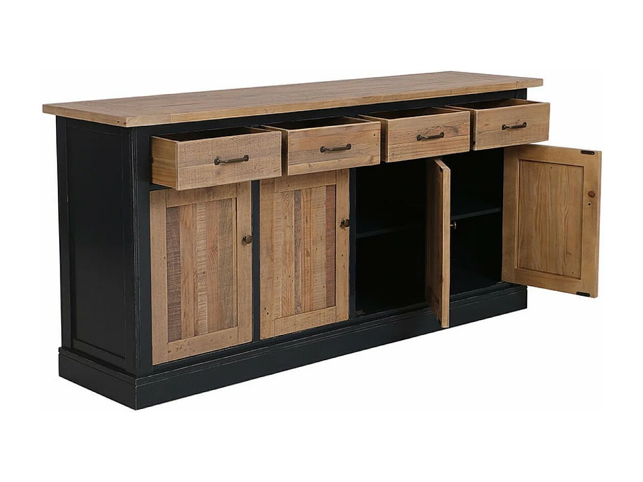 Buffet bas 4 portes Bois Bleu - Rivages Interior's