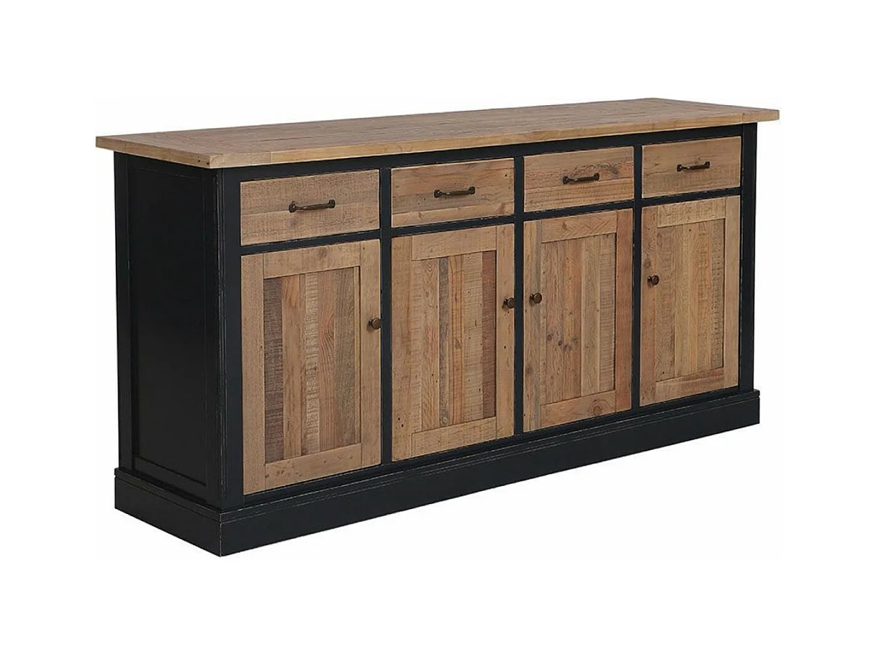 Buffet bas 4 portes Bois Bleu - Rivages Interior's