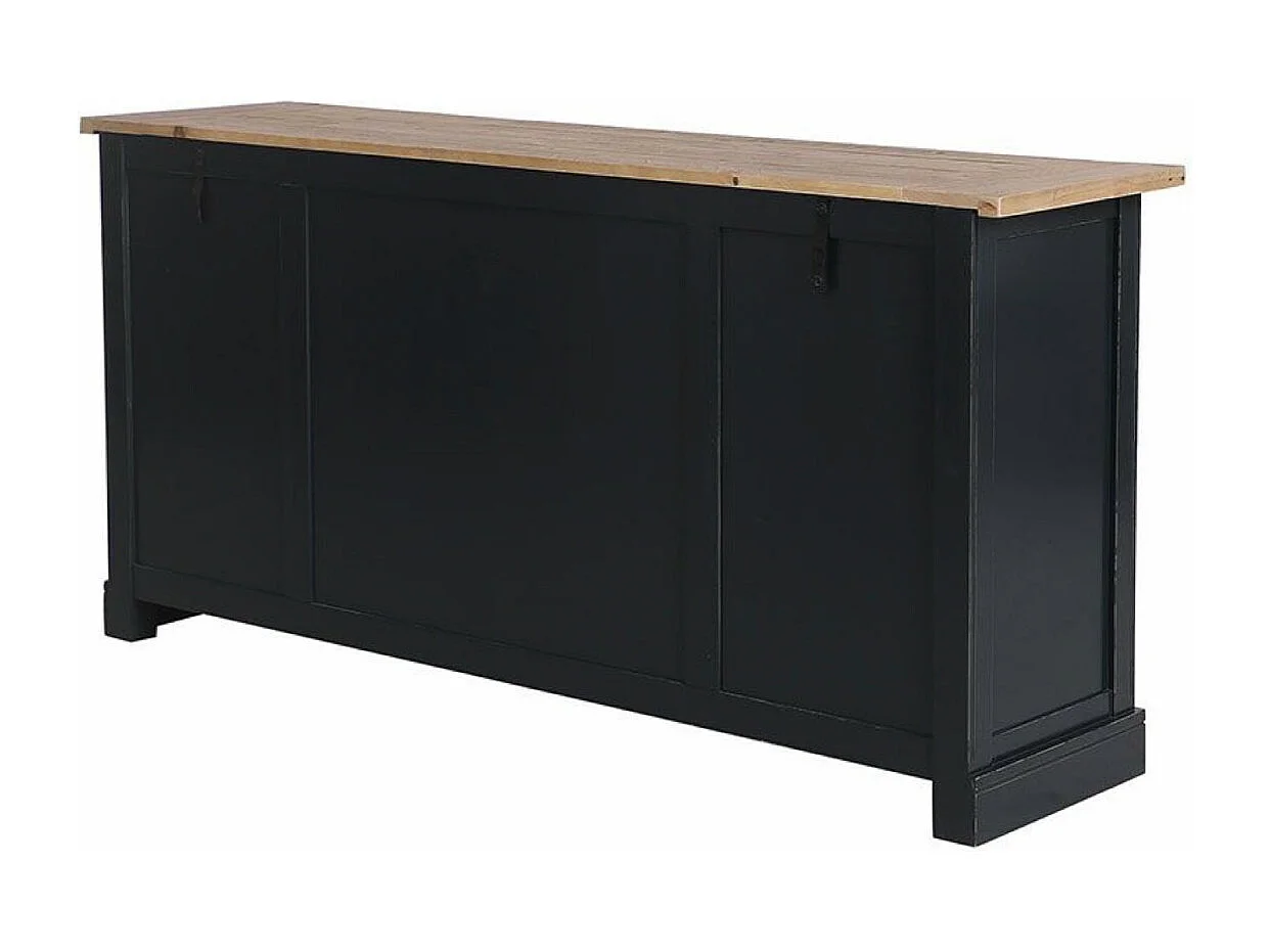 Buffet bas 4 portes MDF Noir - Rivages Interior's