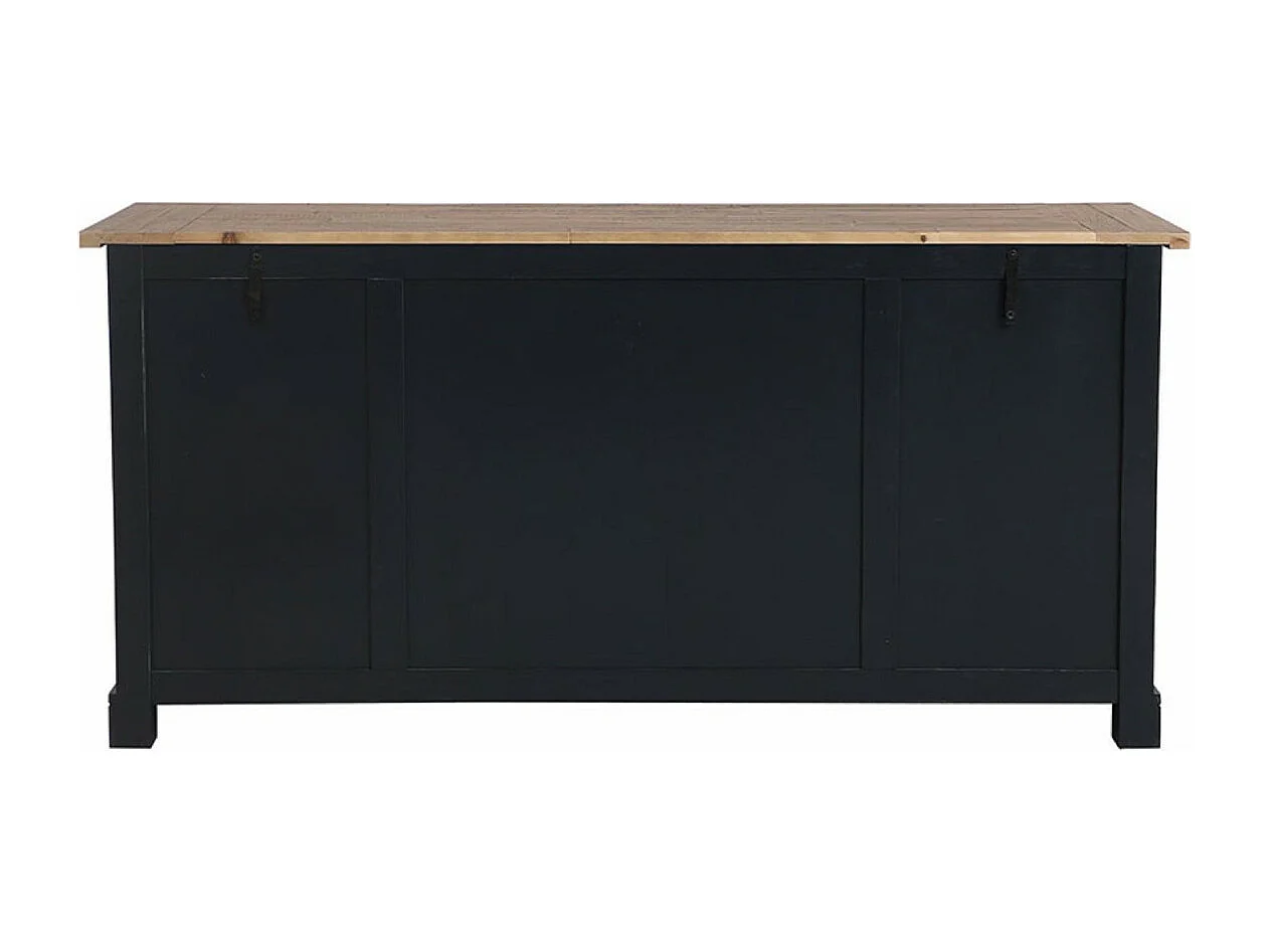 Buffet bas 4 portes MDF Noir - Rivages Interior's