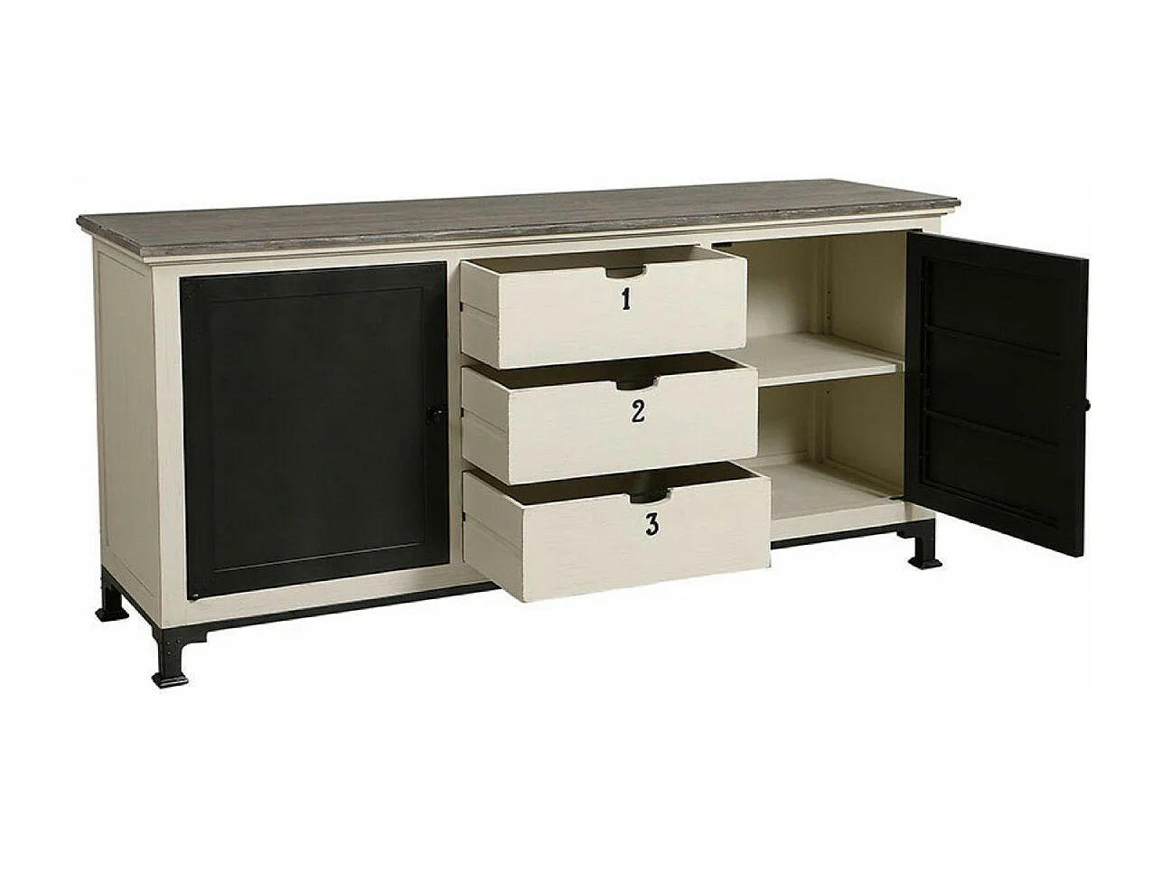 Buffet bas Bois Blanc - Ouessant Interior's