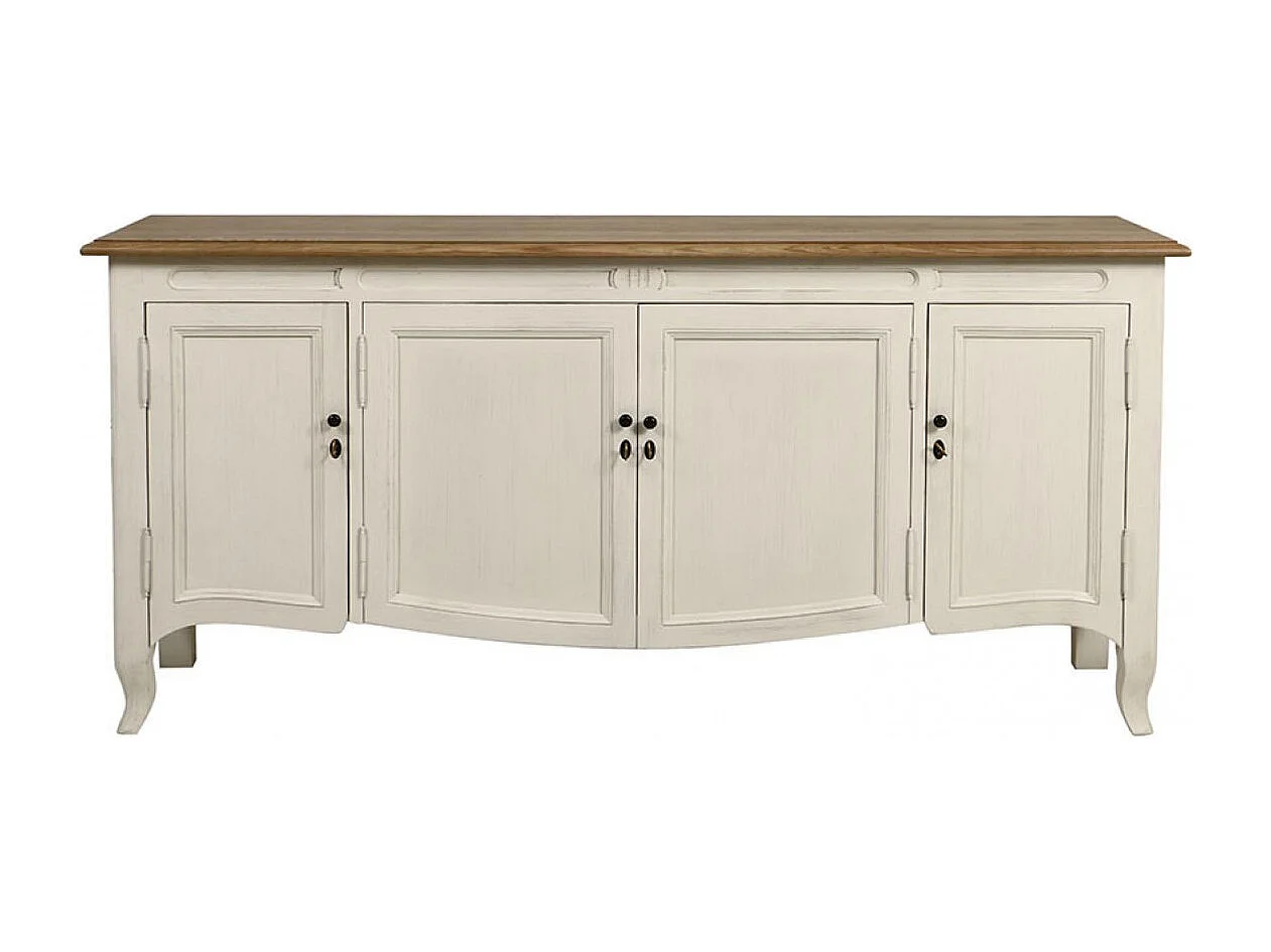 Buffet bas 4 portes 1 tiroir Bois Blanc - Manoir Interior's