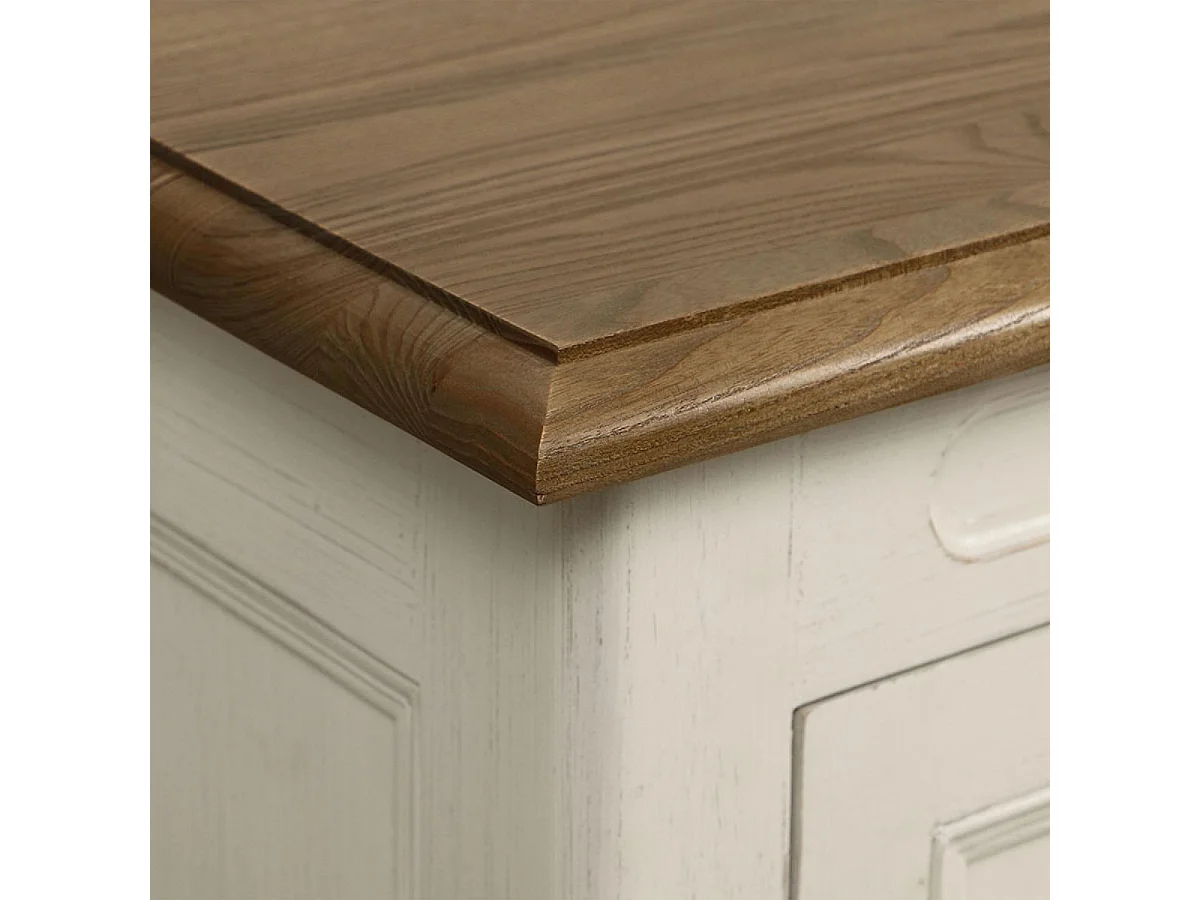 Buffet bas 4 portes 1 tiroir Bois Blanc - Manoir Interior's