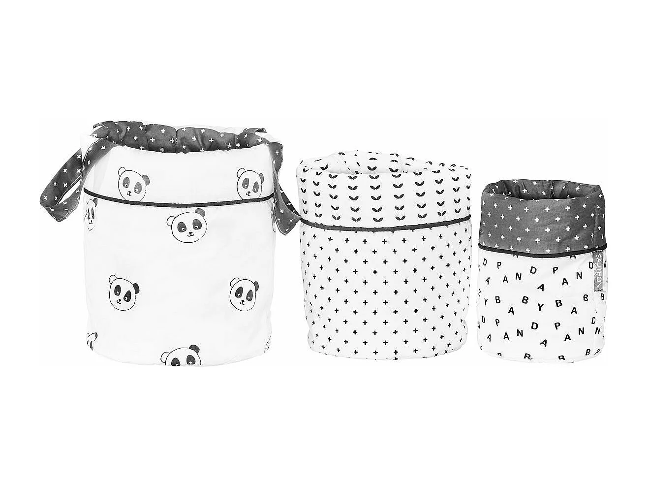 Lot de 3 panières en coton blanc CHAO CHAO - Sauthon