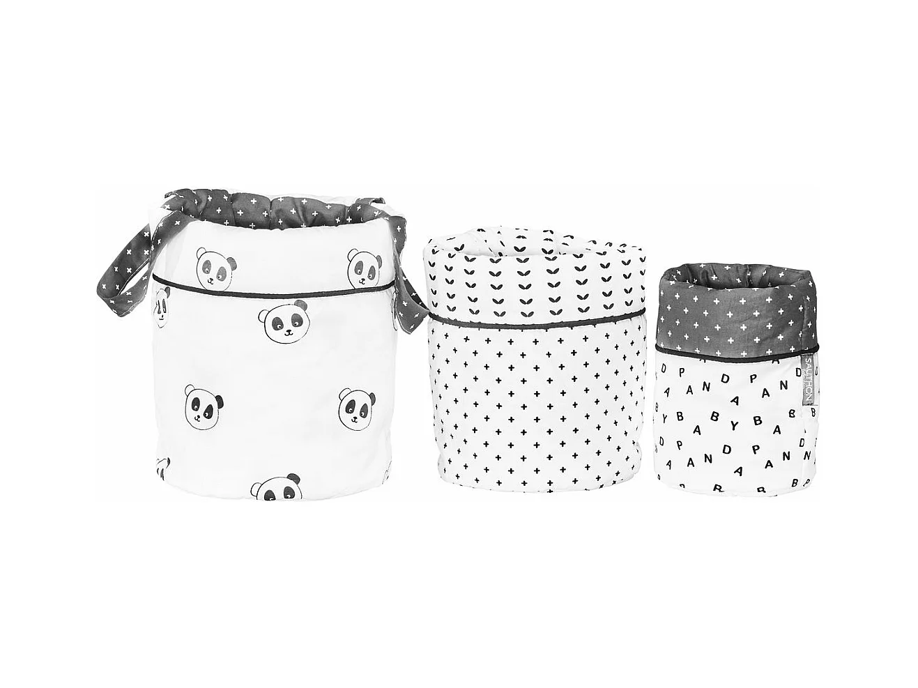Lot de 3 panières en coton blanc CHAO CHAO - Sauthon
