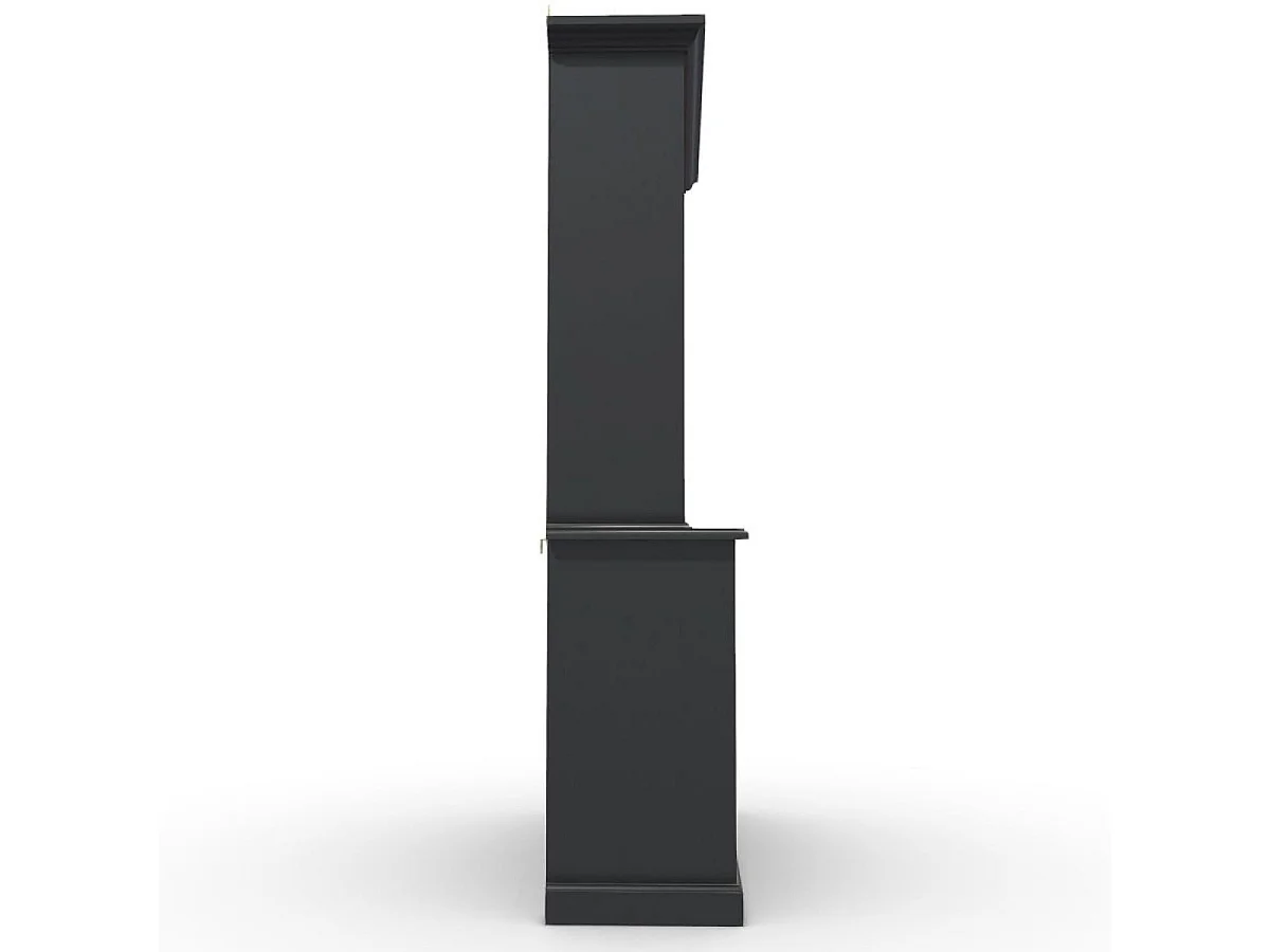 Buffet 2 portes vitrées MDF Noir - Rhode Island Interior's