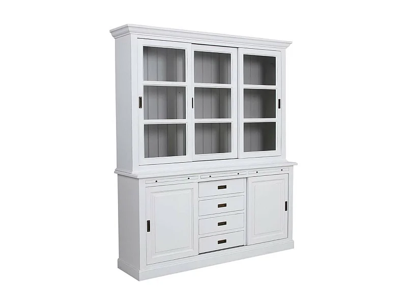 Buffet 3 portes vitrées MDF Blanc - Rhode Island Interior's