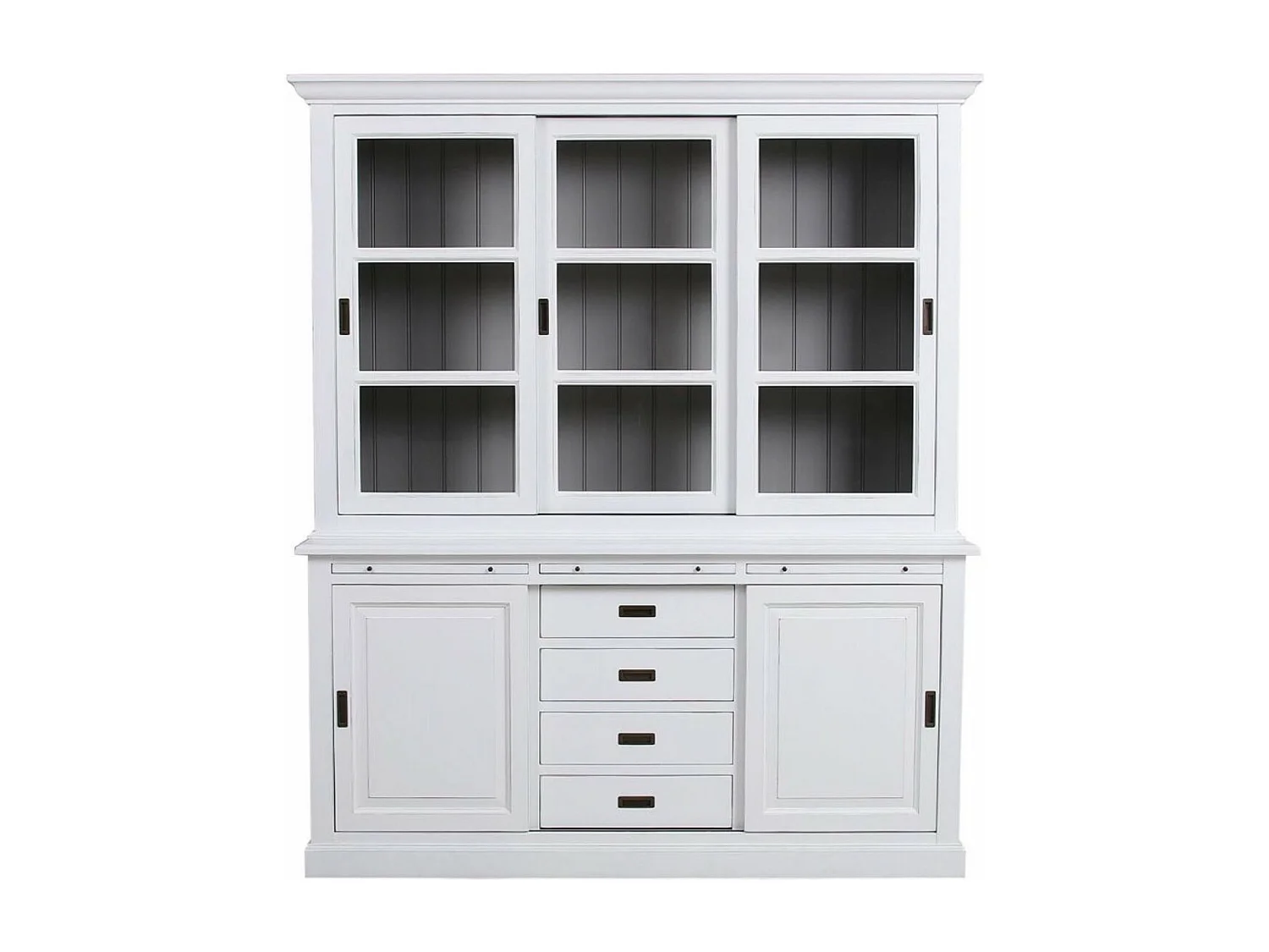 Buffet 3 portes vitrées MDF Blanc - Rhode Island Interior's