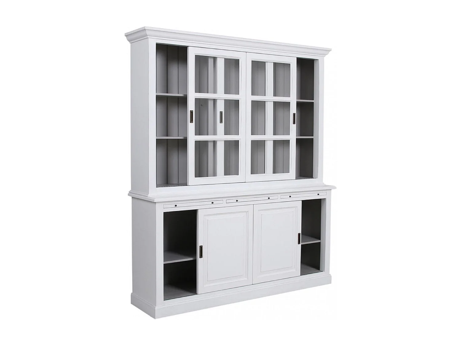 Buffet 3 portes vitrées MDF Blanc - Rhode Island Interior's