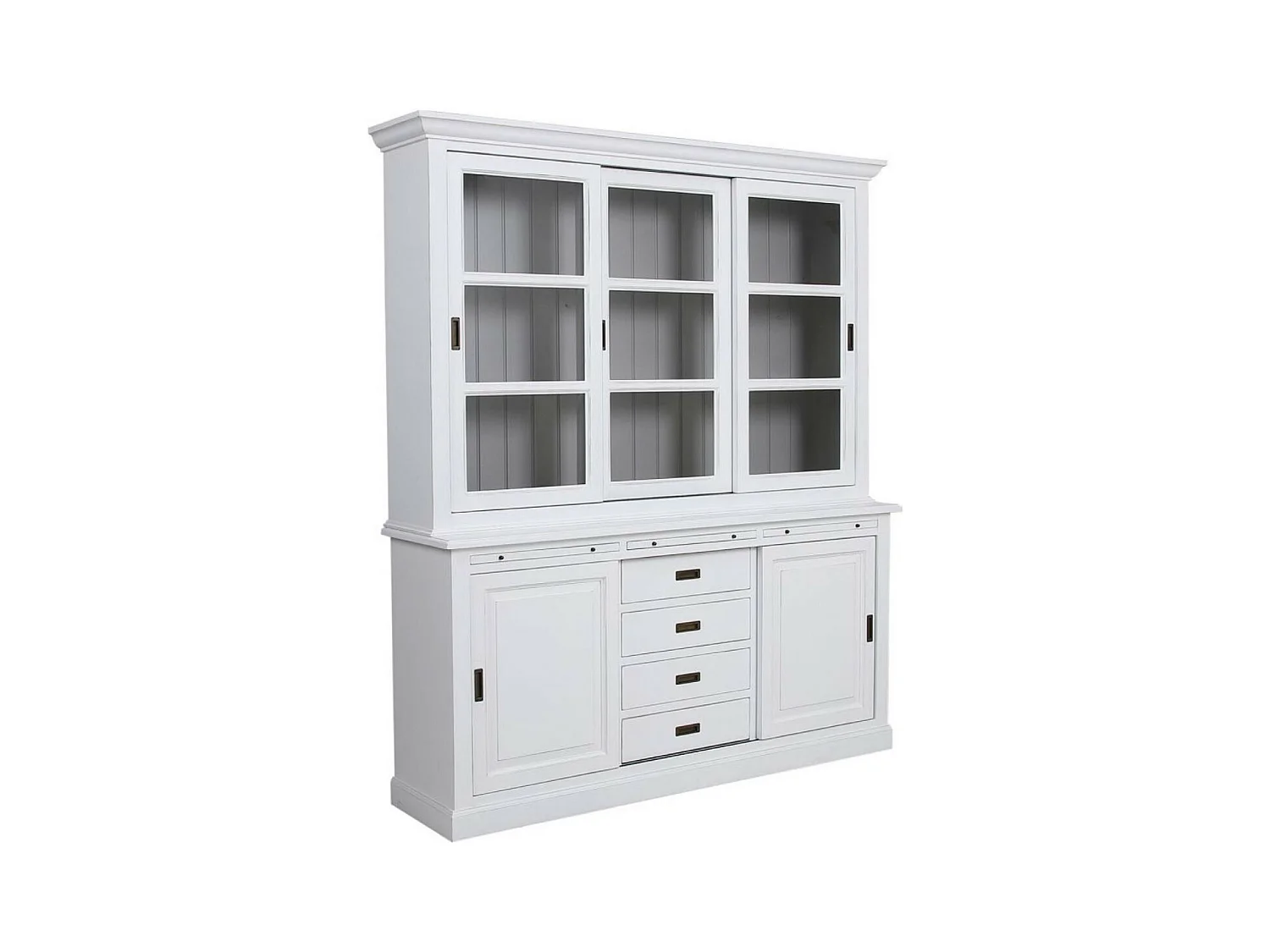 Buffet 3 portes vitrées MDF Blanc - Rhode Island Interior's