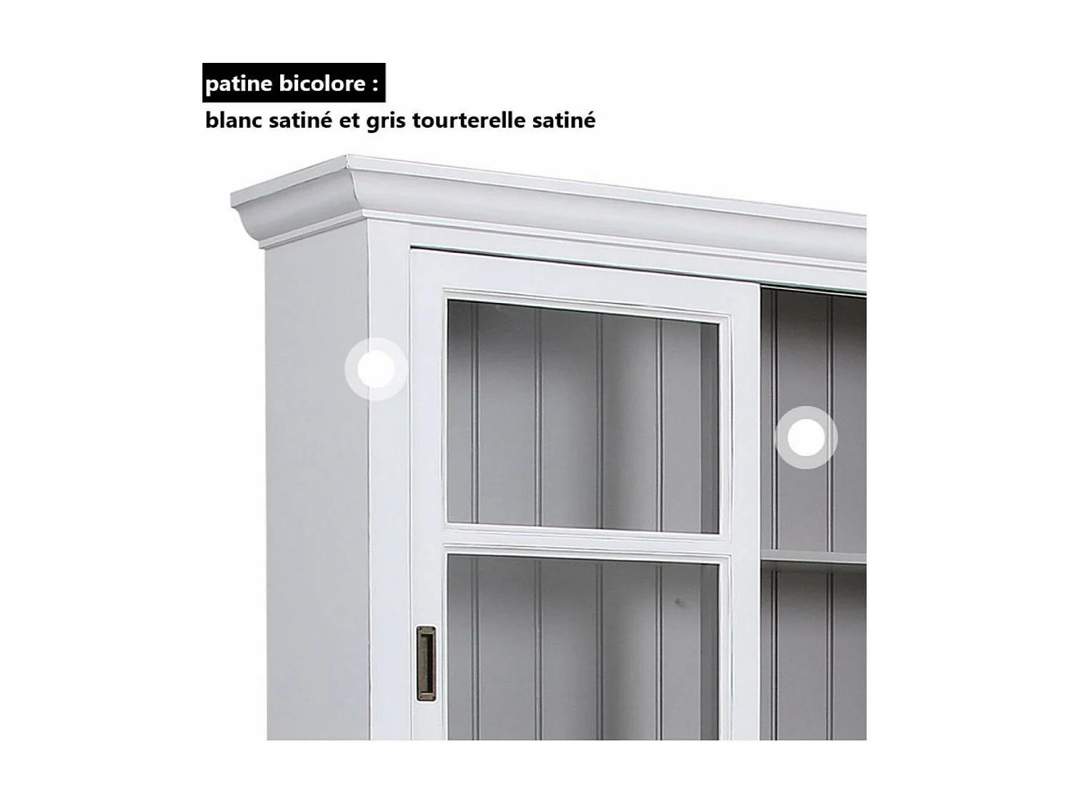 Buffet 3 portes vitrées MDF Blanc - Rhode Island Interior's