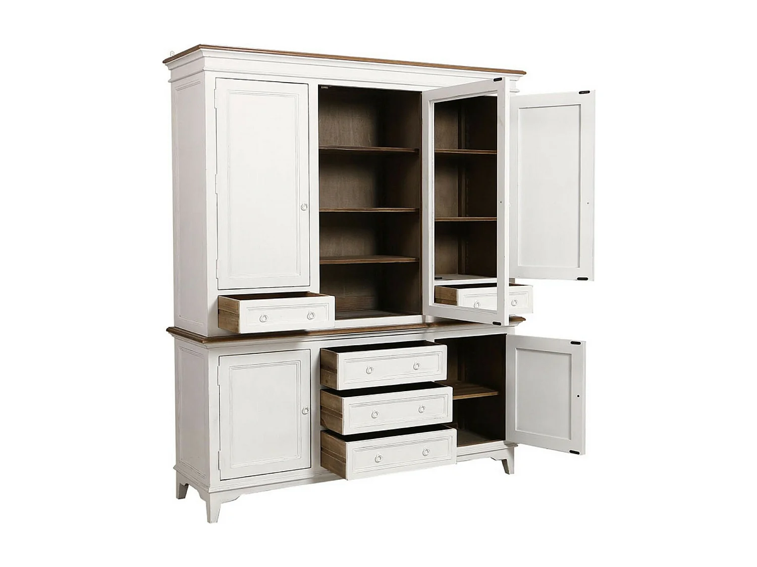 Buffet 5 portes 5 tiroirs Bois Blanc - Esquisse Interior's