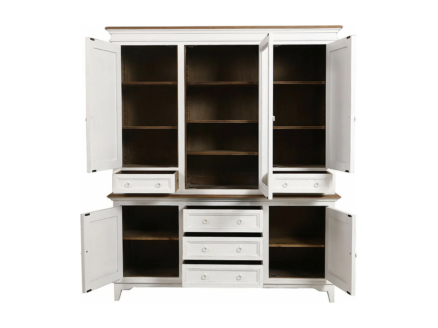 Buffet 5 portes 5 tiroirs Bois Blanc - Esquisse Interior's