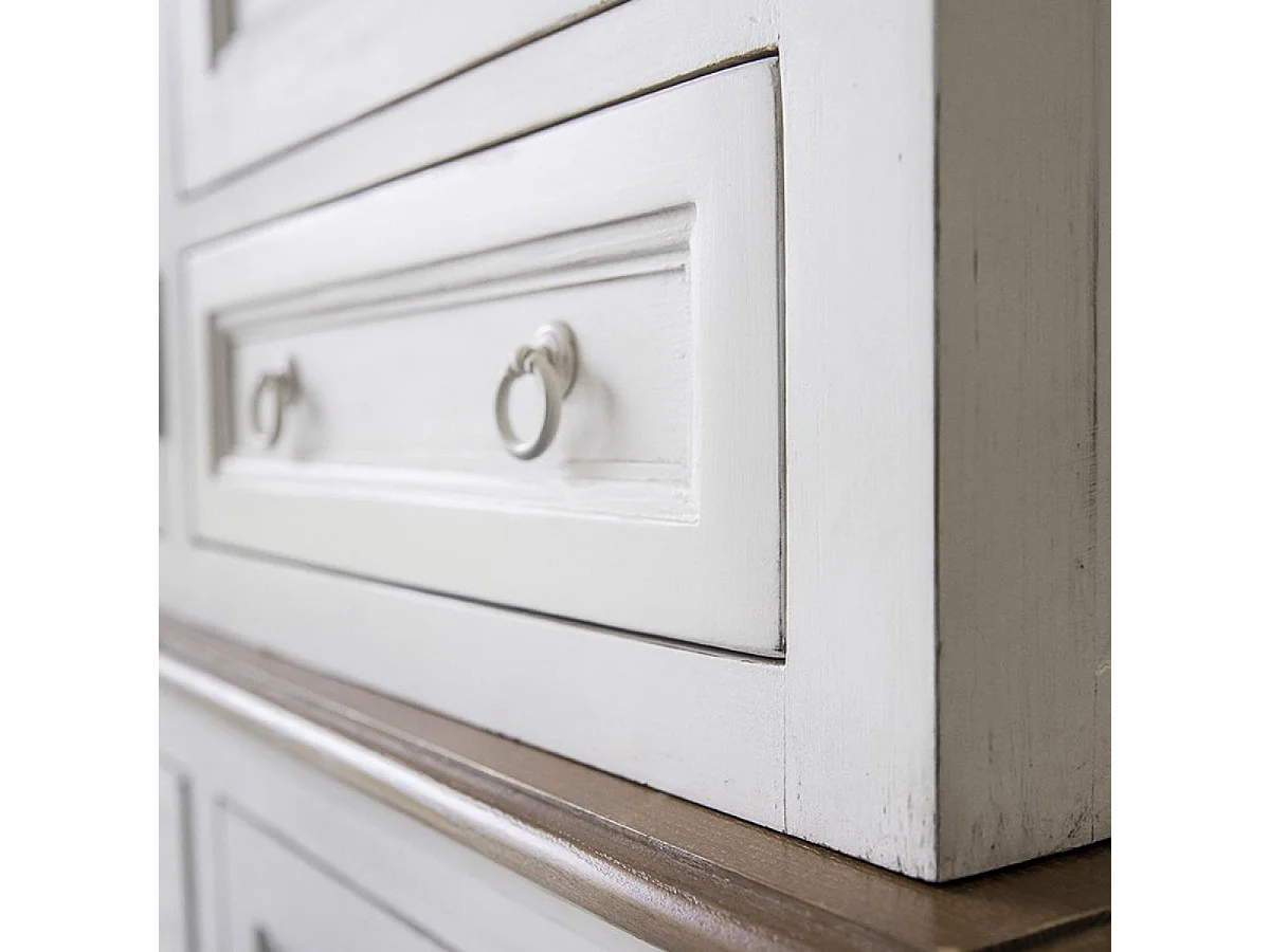 Buffet 5 portes 5 tiroirs Bois Blanc - Esquisse Interior's