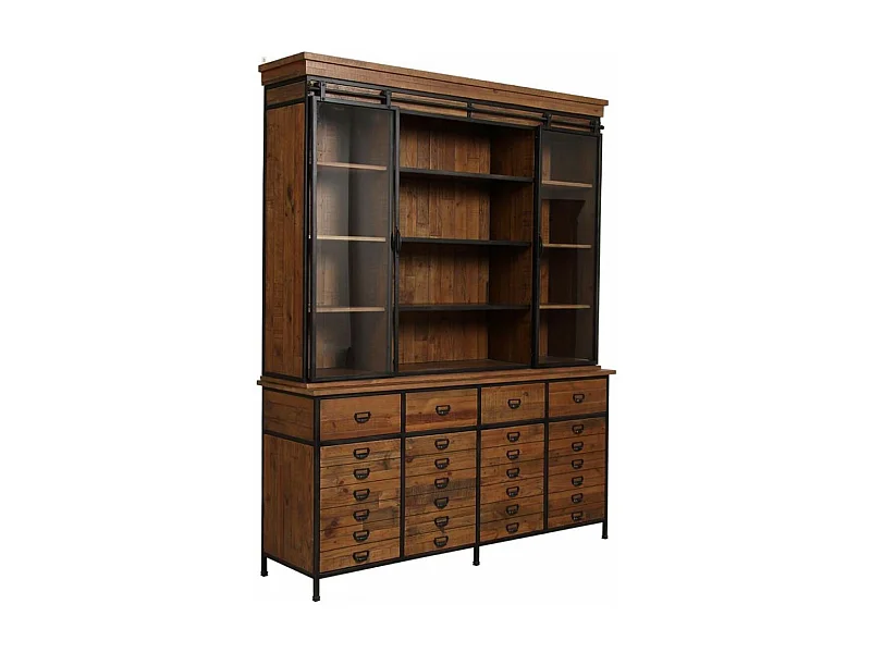 Buffet vitré Bois Marron - Manufacture Interior's