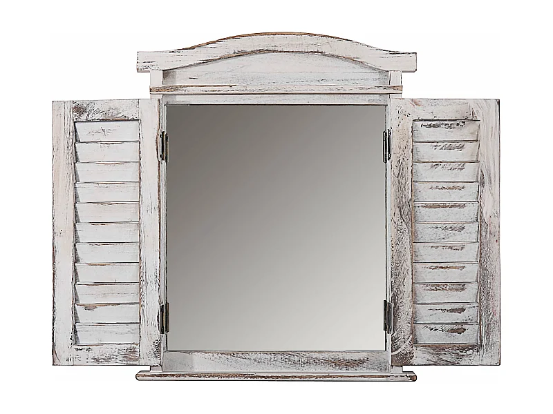 Miroir mural forme fenêtre bois blanche 42 x 5 x 53 cm 04_0005485