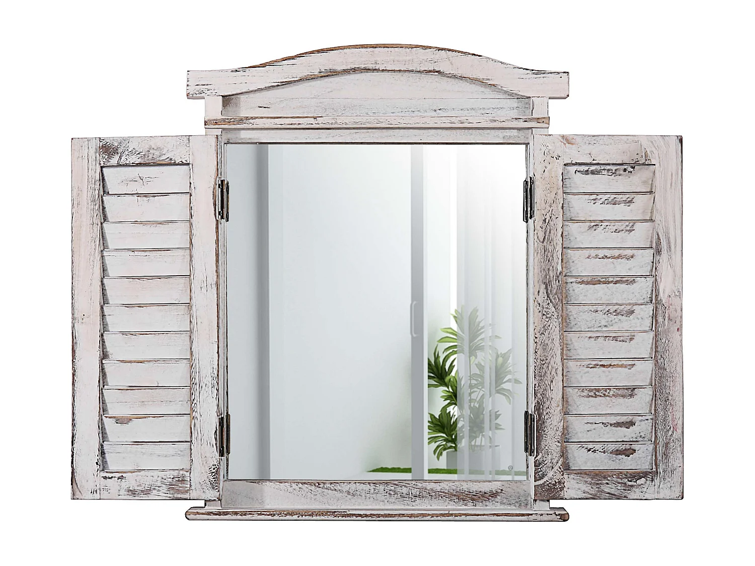 Miroir mural forme fenêtre bois blanche 42 x 5 x 53 cm 04_0005485
