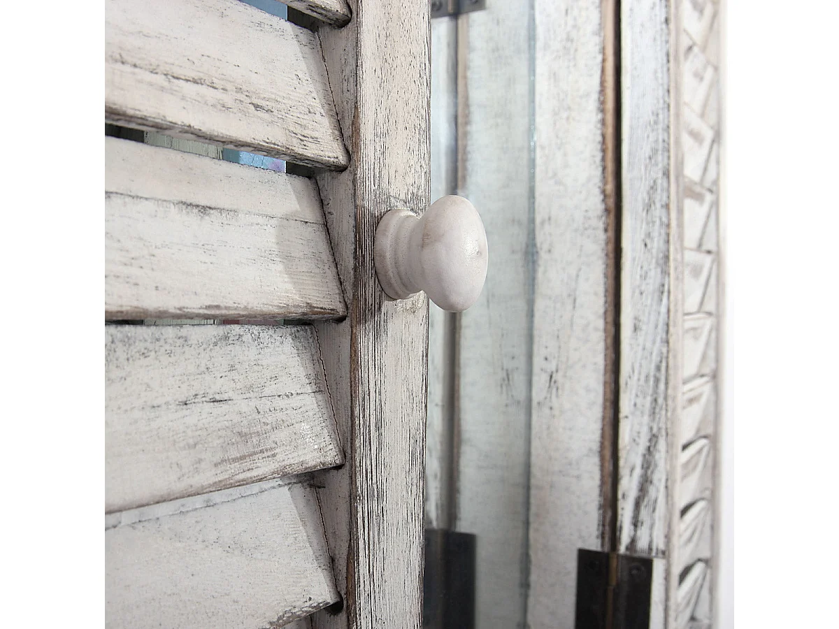 Miroir mural forme fenêtre bois blanche 42 x 5 x 53 cm 04_0005485