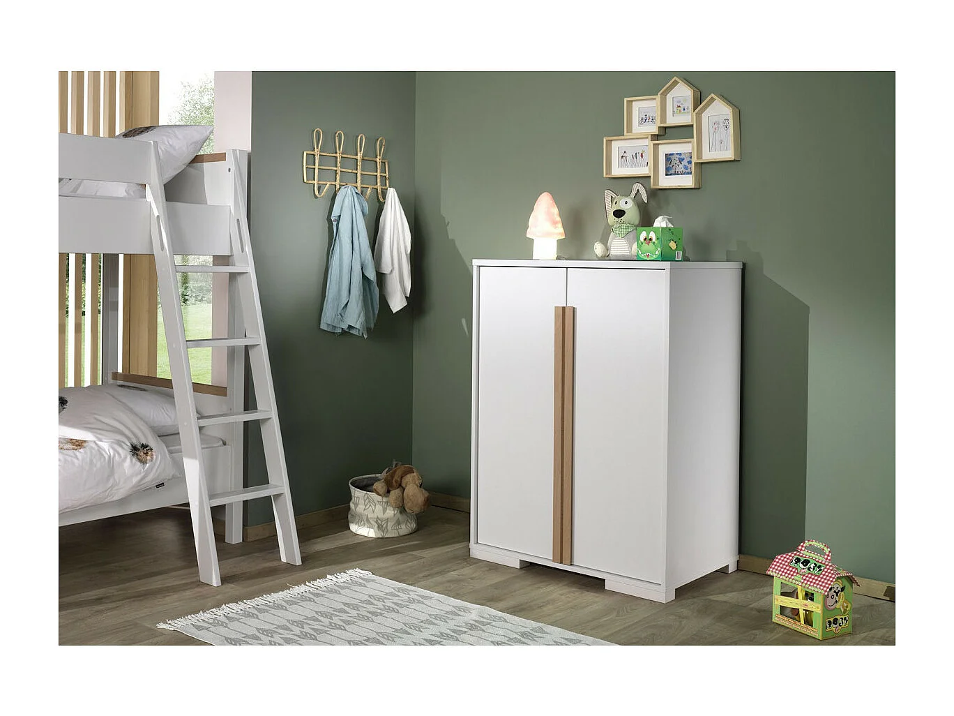 Armoire 2 Portes "London" 116cm Blanc