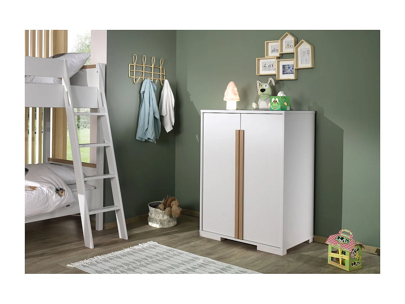 Armoire 2 Portes "London" 116cm Blanc
