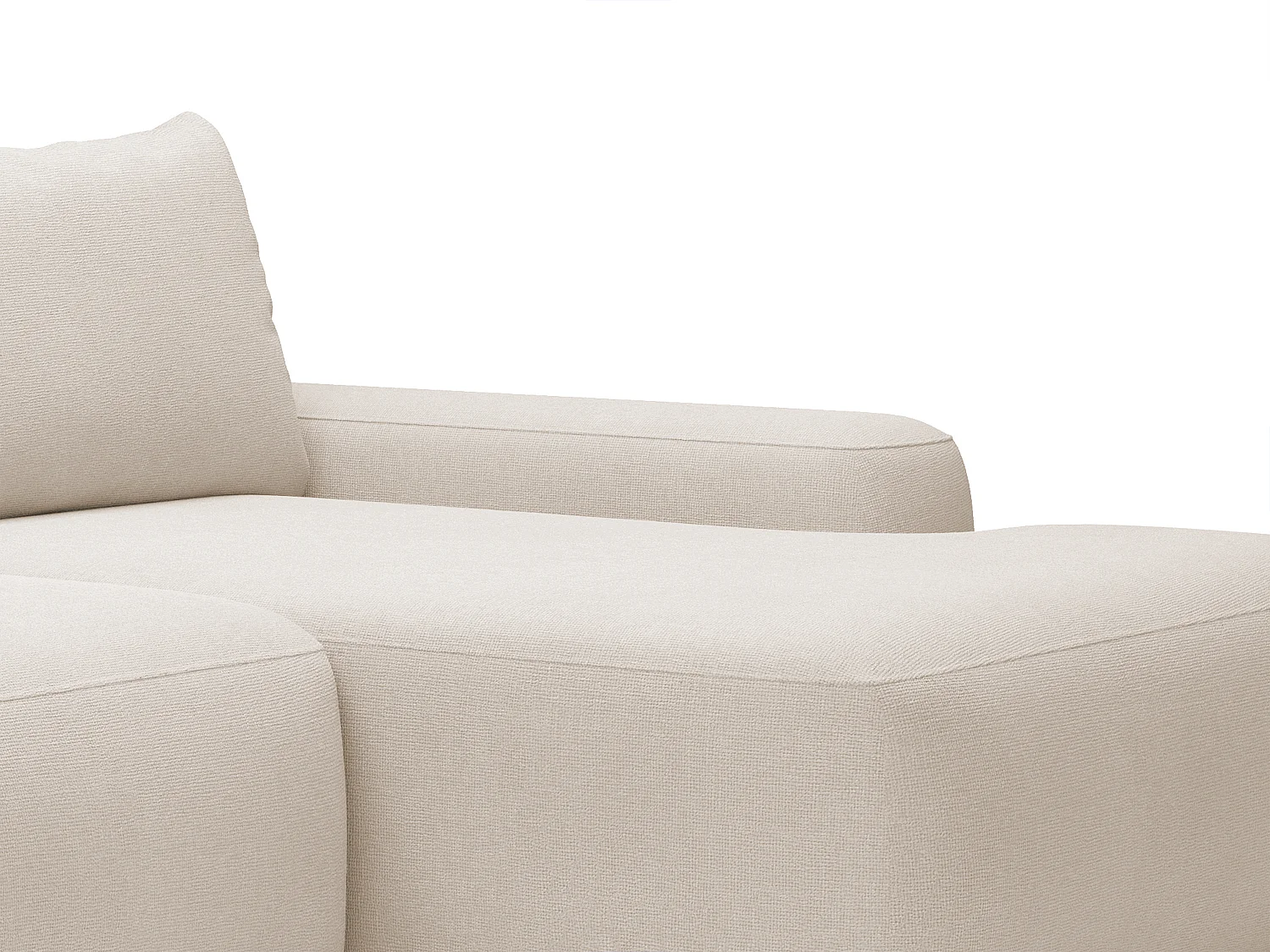 Ecksofa mit Schlaffunktion - Ecke rechts - Strukturstoff - Beige - DAVISO