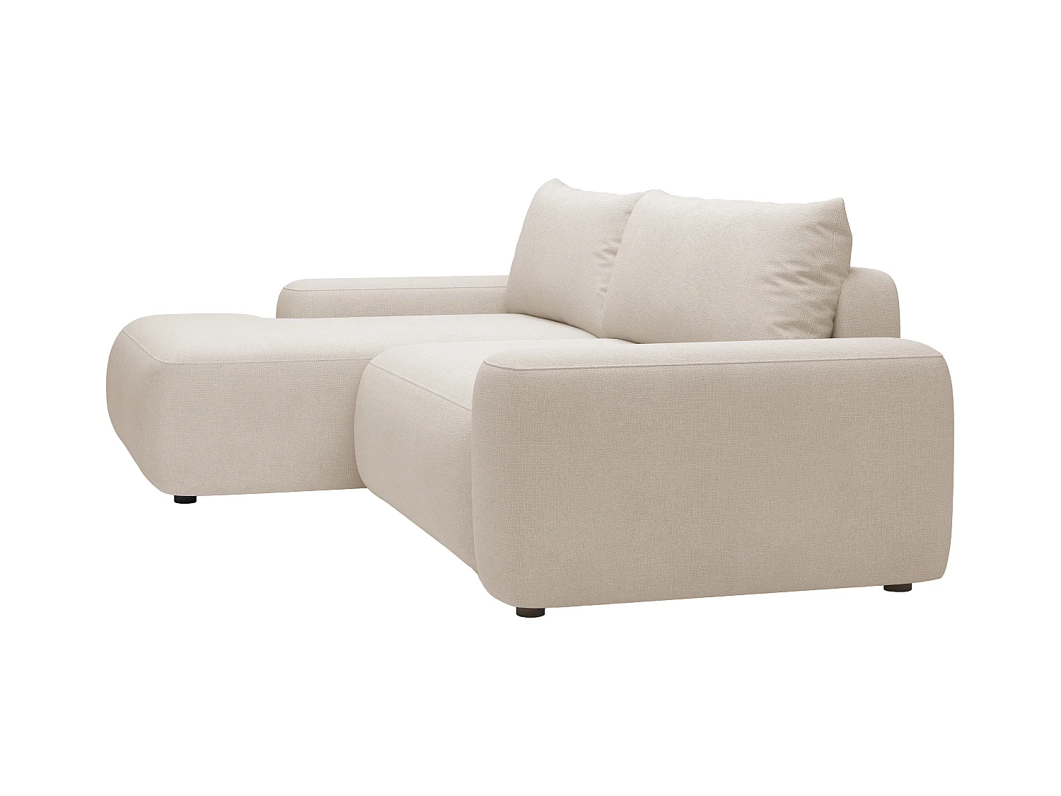 Ecksofa mit Schlaffunktion - Ecke links - Strukturstoff - Beige - DAVISO
