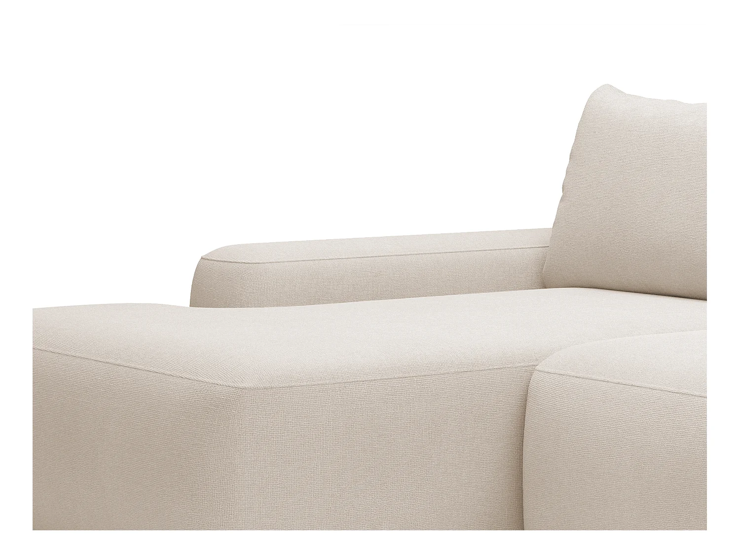 Ecksofa mit Schlaffunktion - Ecke links - Strukturstoff - Beige - DAVISO