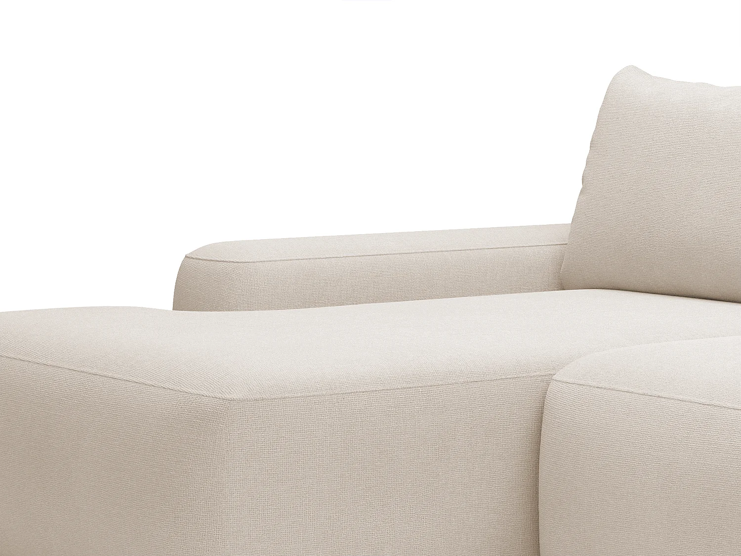 Canapé d'angle gauche convertible en tissu texturé beige DAVISO