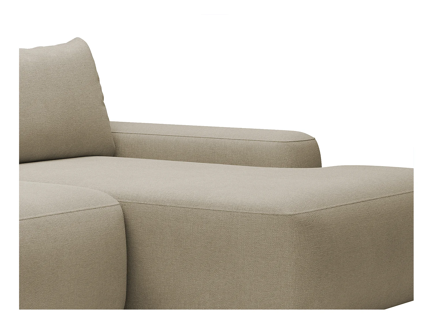 Sofá rinconera derecha en tejido texturizado color taupe DAVISO