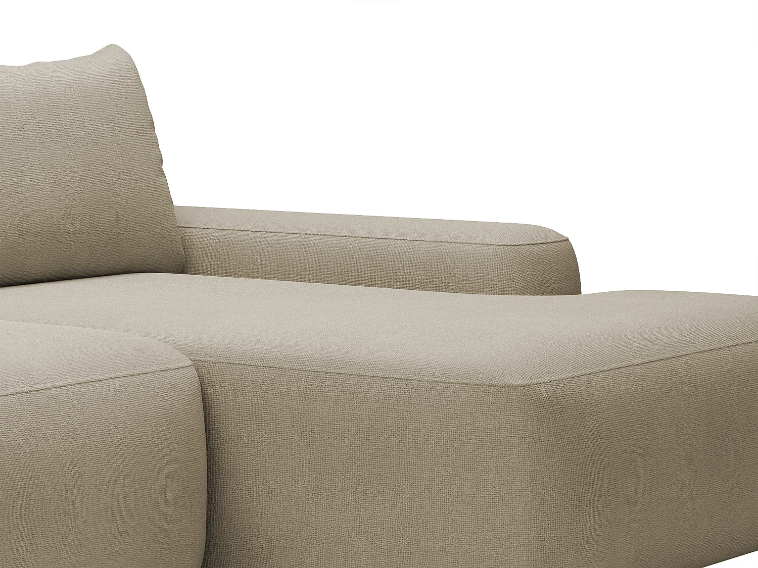 Högerställd bäddsoffa i tyg med strukturerad mullvadsgrå färg DAVISO