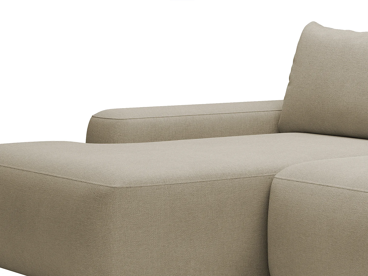 Canapé d'angle gauche convertible en tissu texturé taupe DAVISO